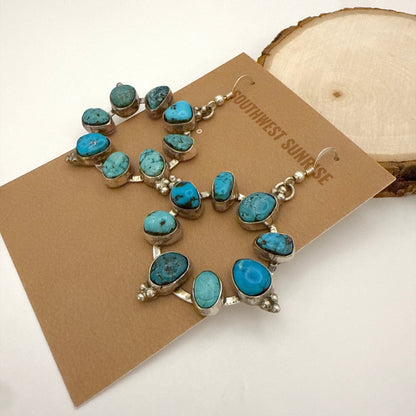 Turquoise Round Dangle Earrings By Geraldine James