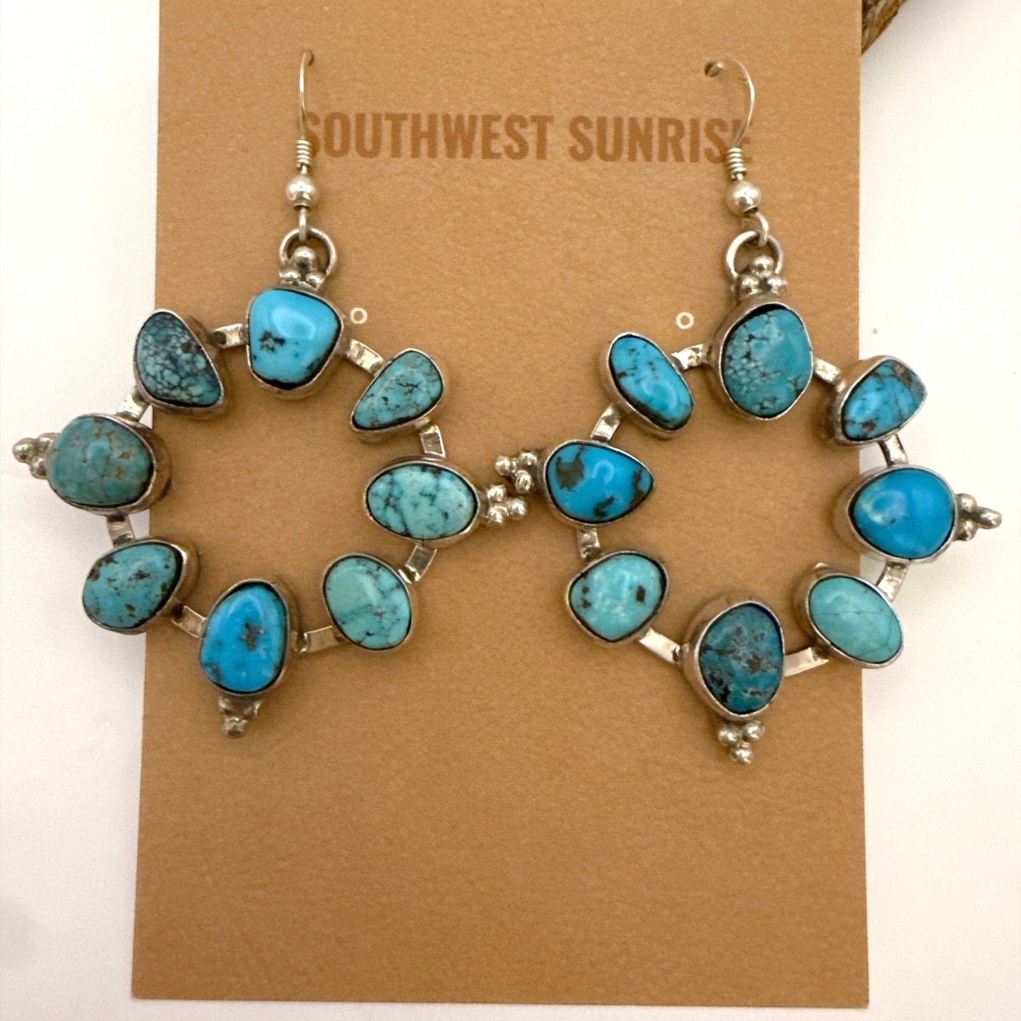 Turquoise Round Dangle Earrings By Geraldine James