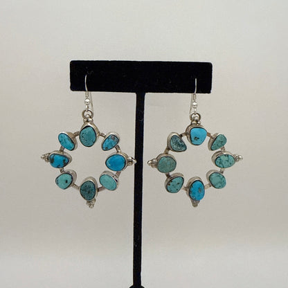 Turquoise Round Dangle Earrings By Geraldine James