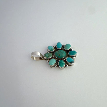 Kingman Turquoise Cluster Pendant By Geraldine James A