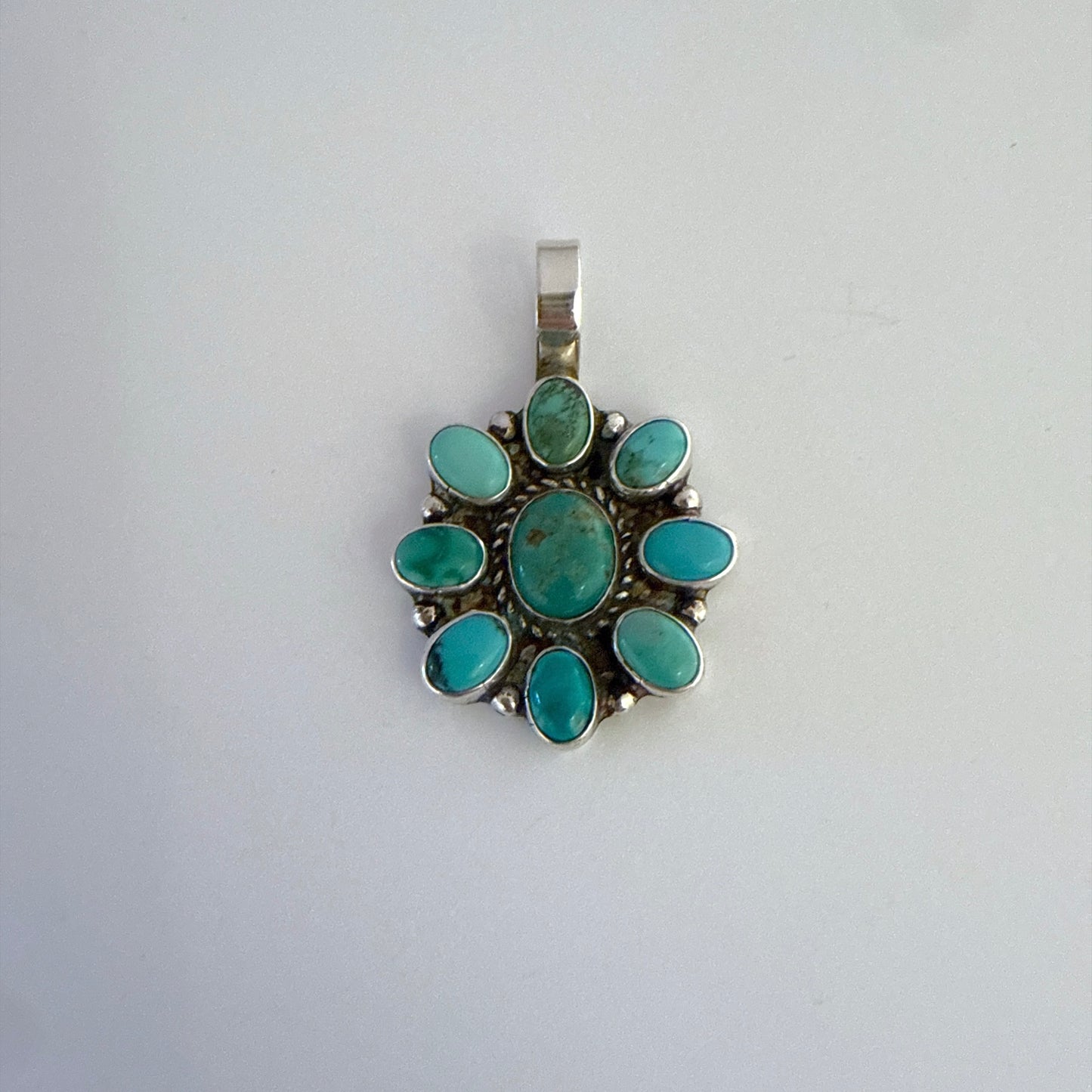 Kingman Turquoise Cluster Pendant By Geraldine James A