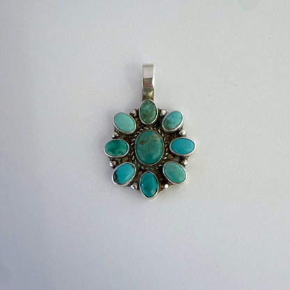 Kingman Turquoise Cluster Pendant By Geraldine James A