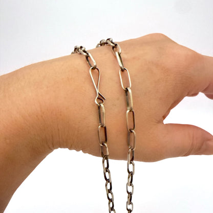 Navajo Handmade Sterling Silver Chain 24" - Link 3/8"