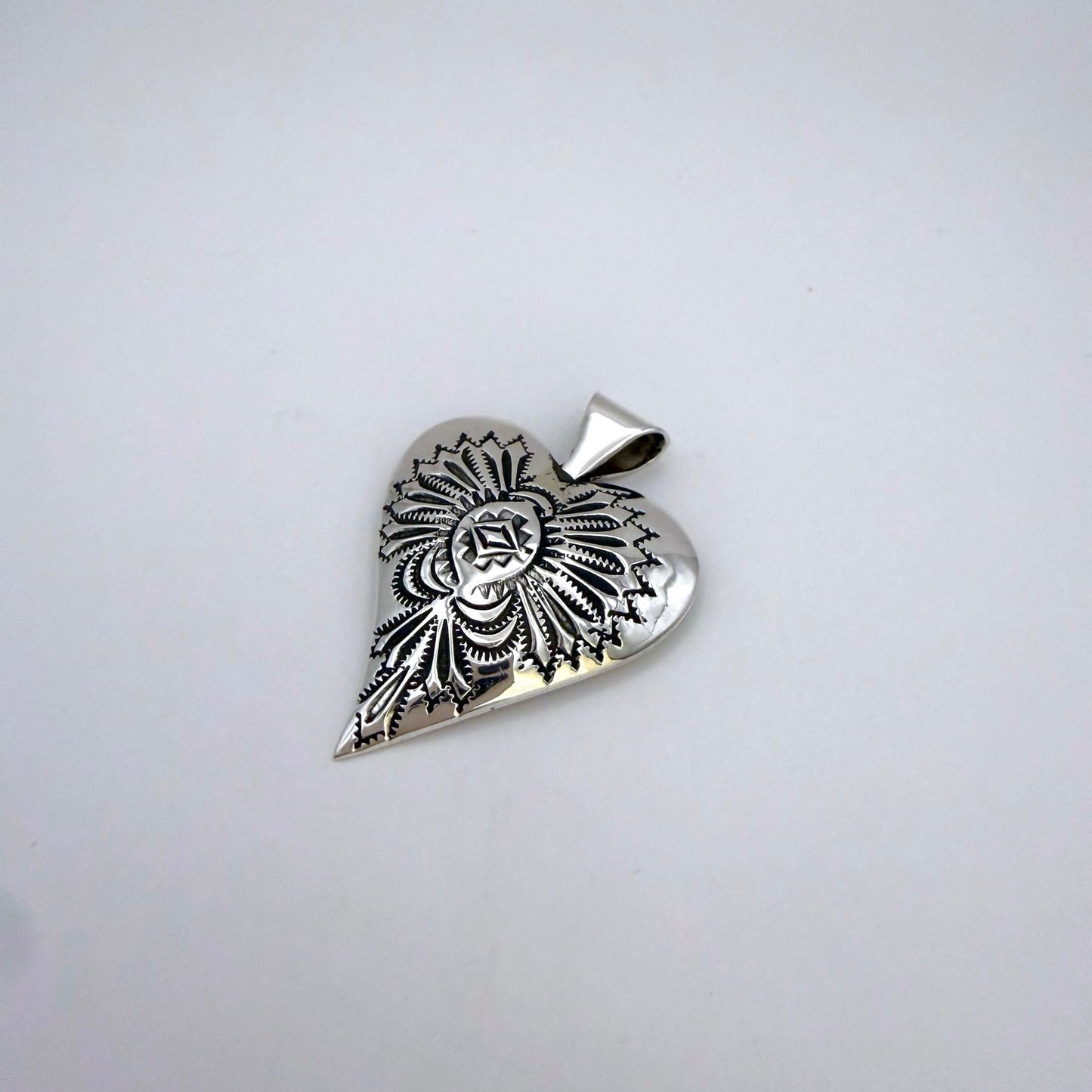 Stamped Heart Pendant
