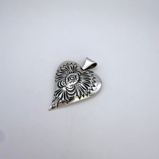 Stamped Heart Pendant