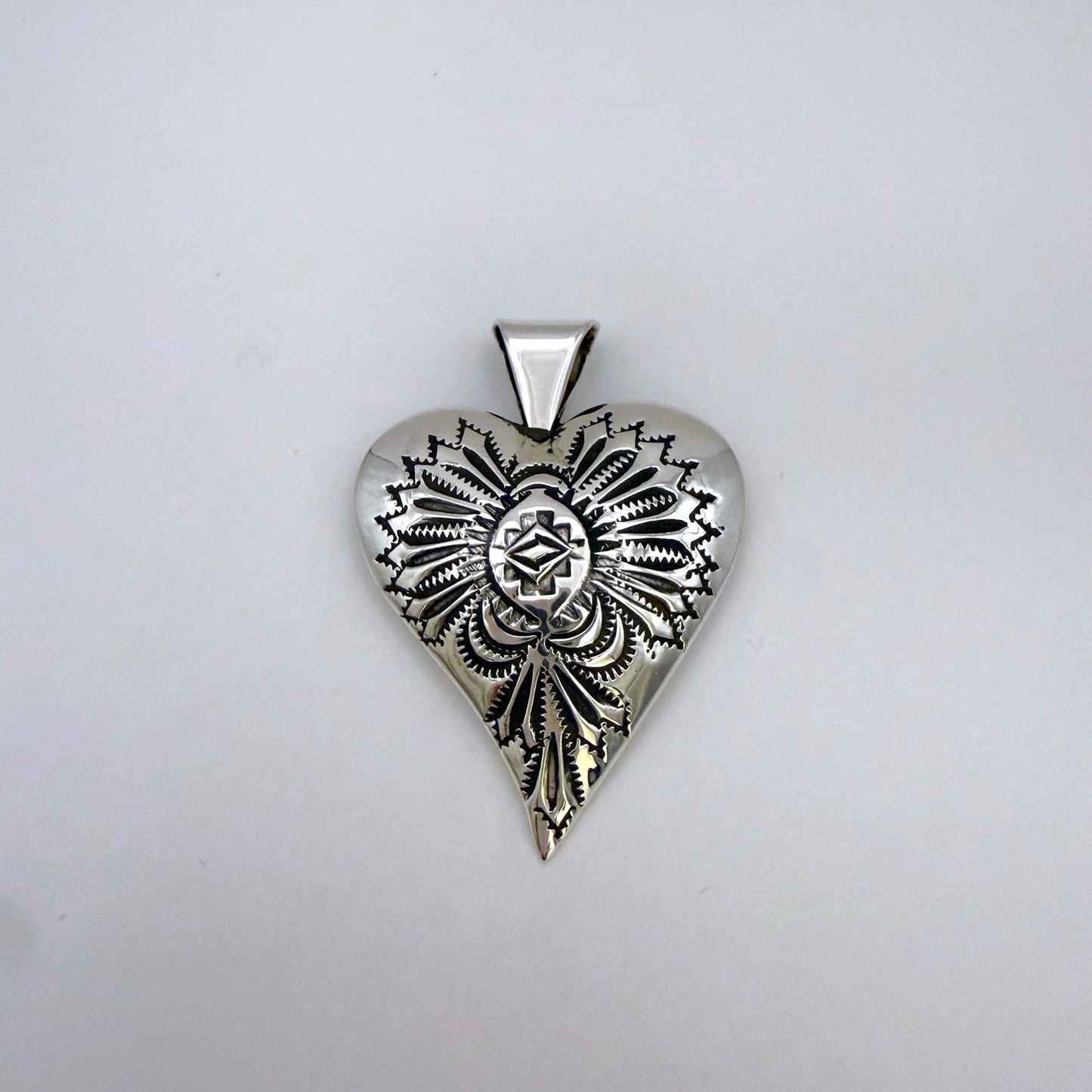 Stamped Heart Pendant