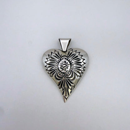 Stamped Heart Pendant