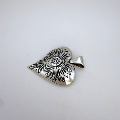 Stamped Heart Pendant