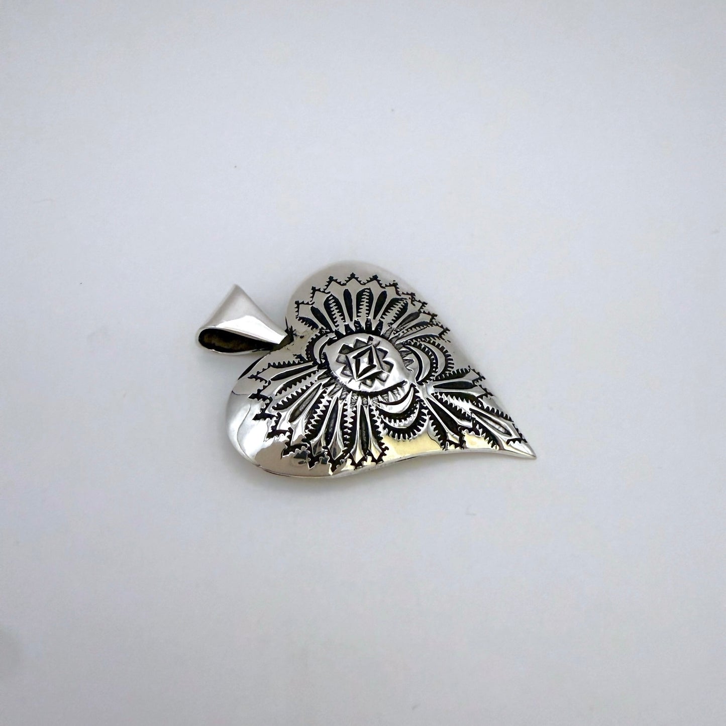 Stamped Heart Pendant