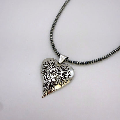 Stamped Heart Pendant