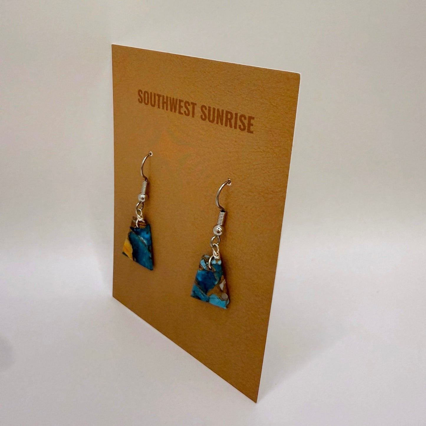 Mojave Turquoise Slab Earrings Small