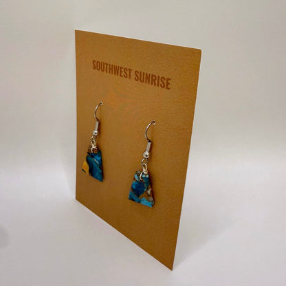 Mojave Turquoise Slab Earrings Small