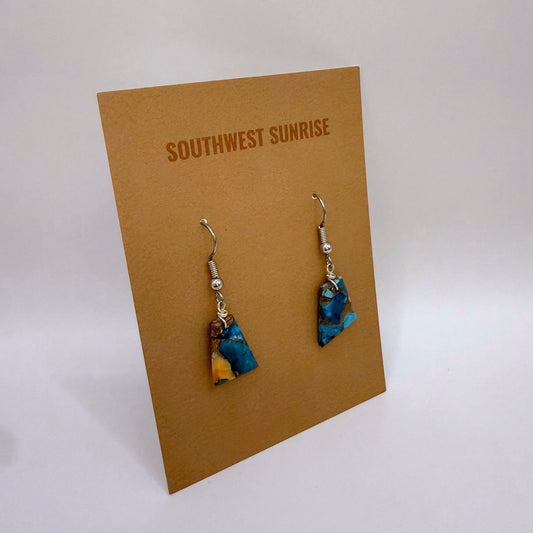 Mojave Turquoise Slab Earrings Small