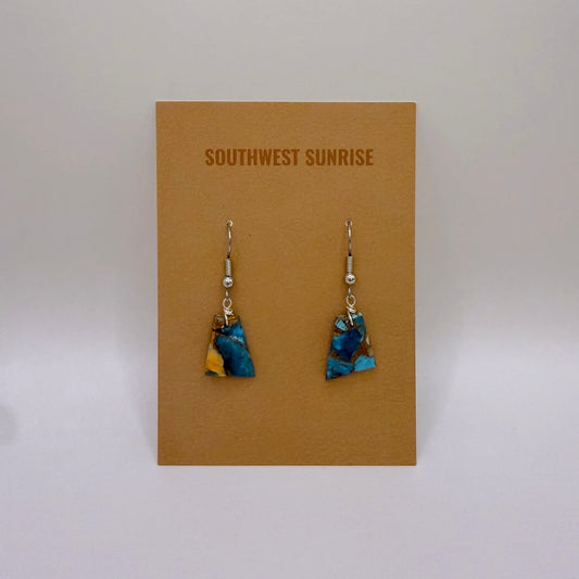 Mojave Turquoise Slab Earrings Small