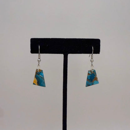 Mojave Turquoise Slab Earrings Small