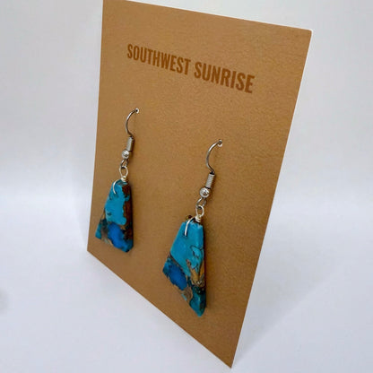 Mojave Turquoise Slab Earrings