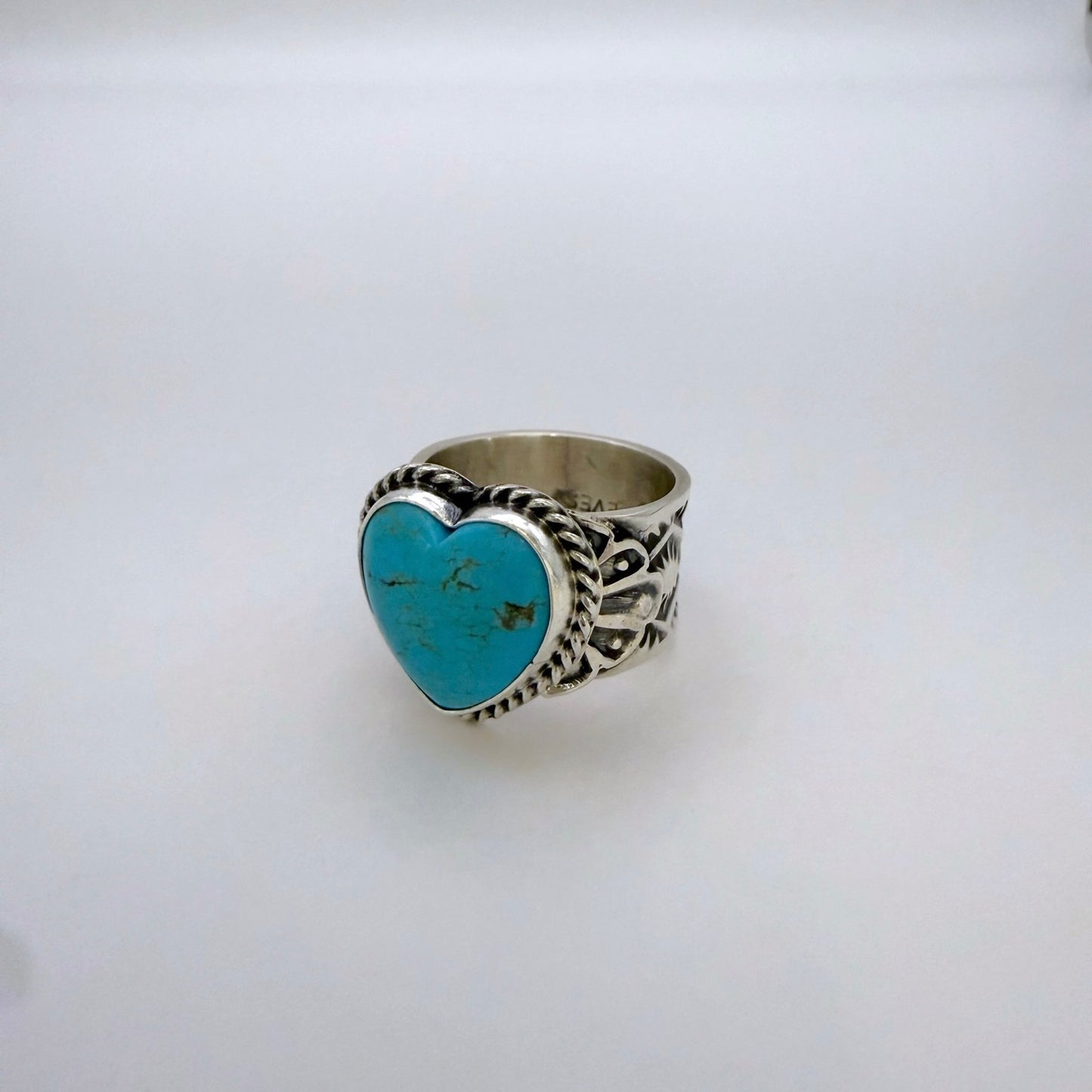 Turquoise Heart Ring By Sunshine Reeves Size 8