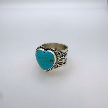 Turquoise Heart Ring By Sunshine Reeves Size 8