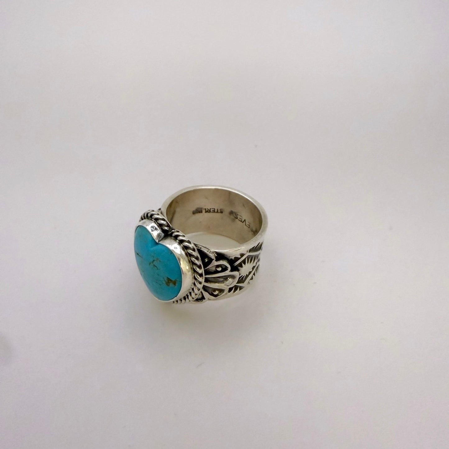 Turquoise Heart Ring By Sunshine Reeves Size 8