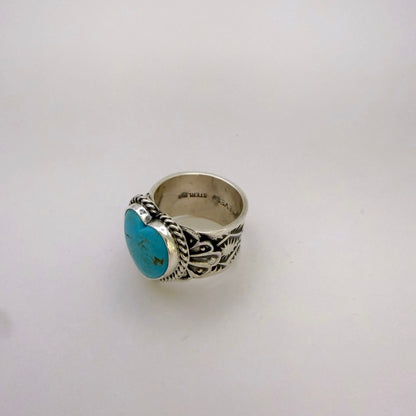 Turquoise Heart Ring By Sunshine Reeves Size 8