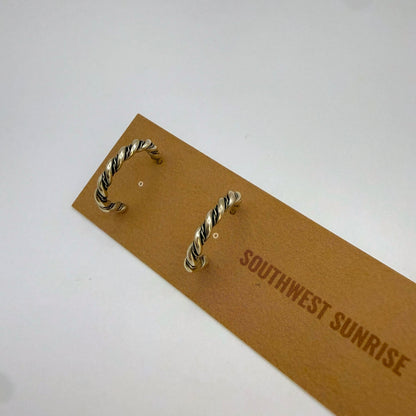 Sterling Silver Twisted Hoop Earrings 5/8"
