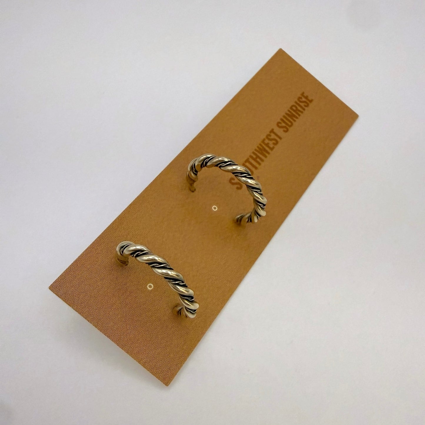 Sterling Silver Twisted Hoop Earrings 5/8"
