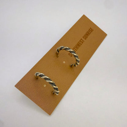 Sterling Silver Twisted Hoop Earrings 5/8"
