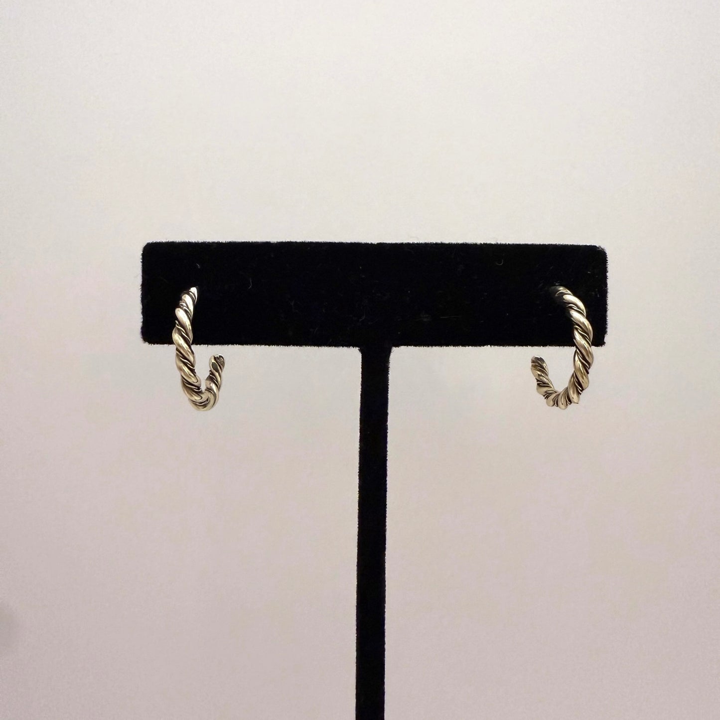 Sterling Silver Twisted Hoop Earrings 5/8"