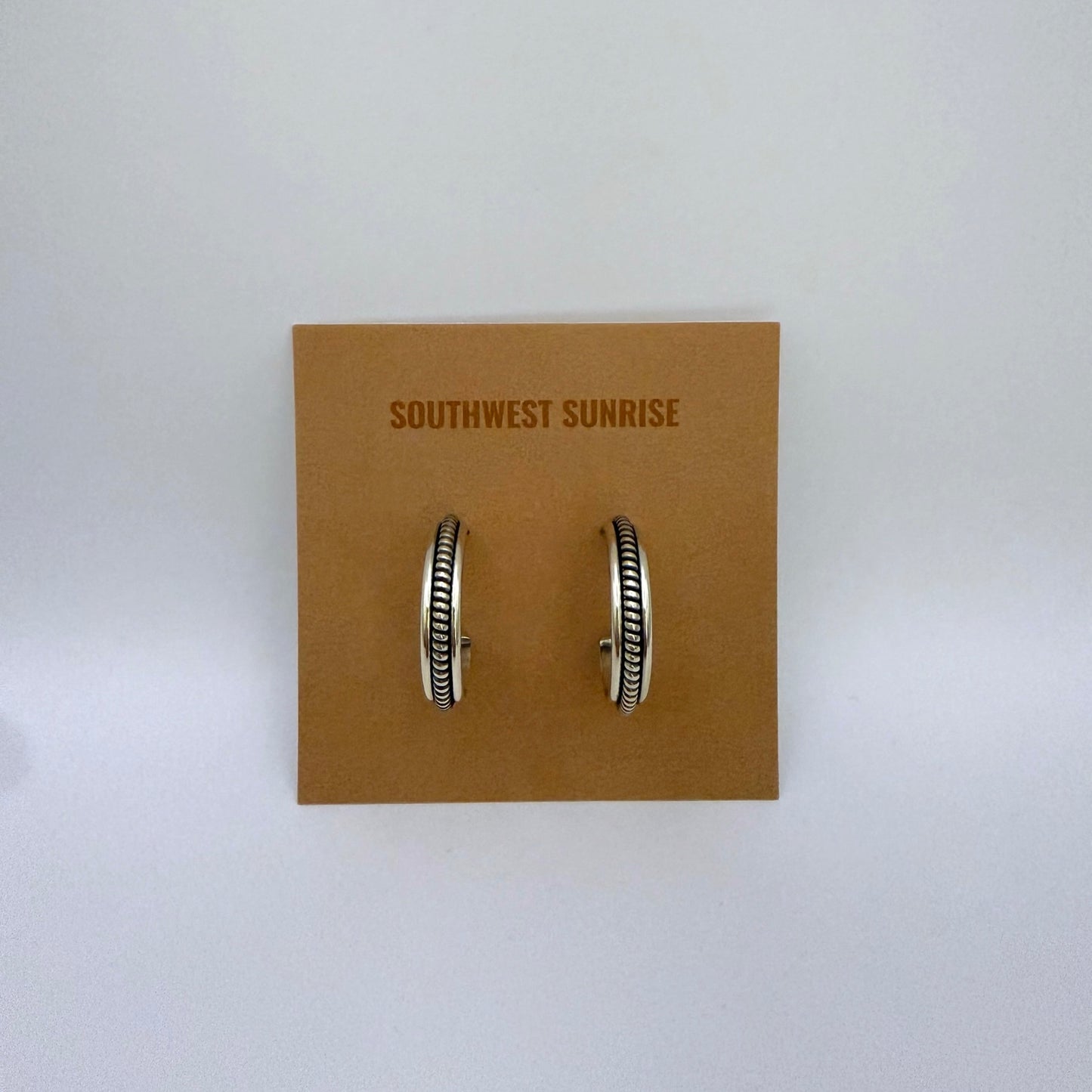 Sterling Silver Hoop Earrings 7/8" Single Coil