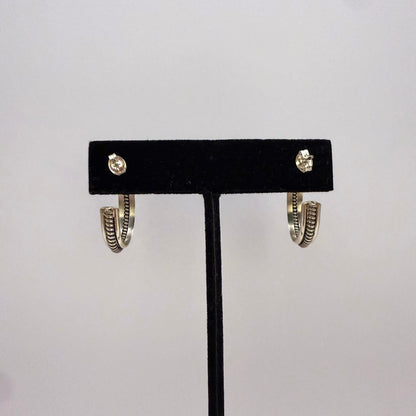 Sterling Silver Hoop Earrings 7/8" Single Coil