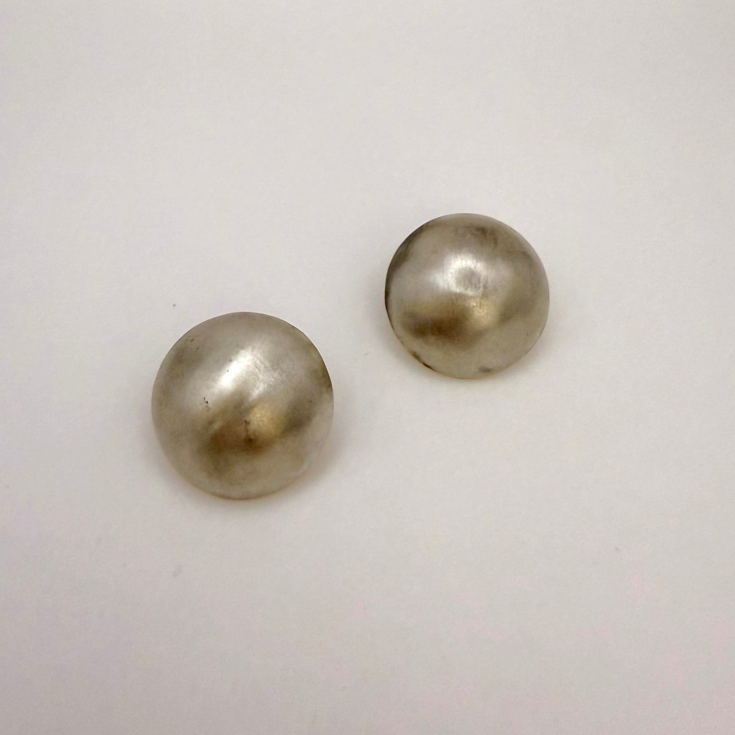 Button Stud Earrings Oxidized 7/8"