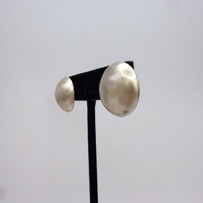 Button Stud Earrings Oxidized 7/8"