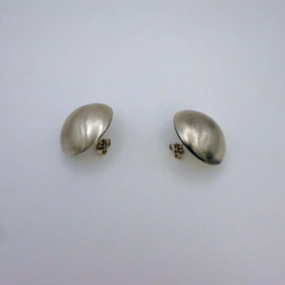 Button Stud Earrings Oxidized 7/8"