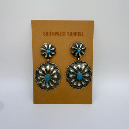Turquoise Concho Dangle Earrings