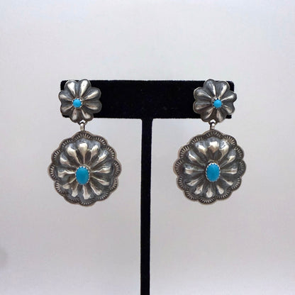Turquoise Concho Dangle Earrings
