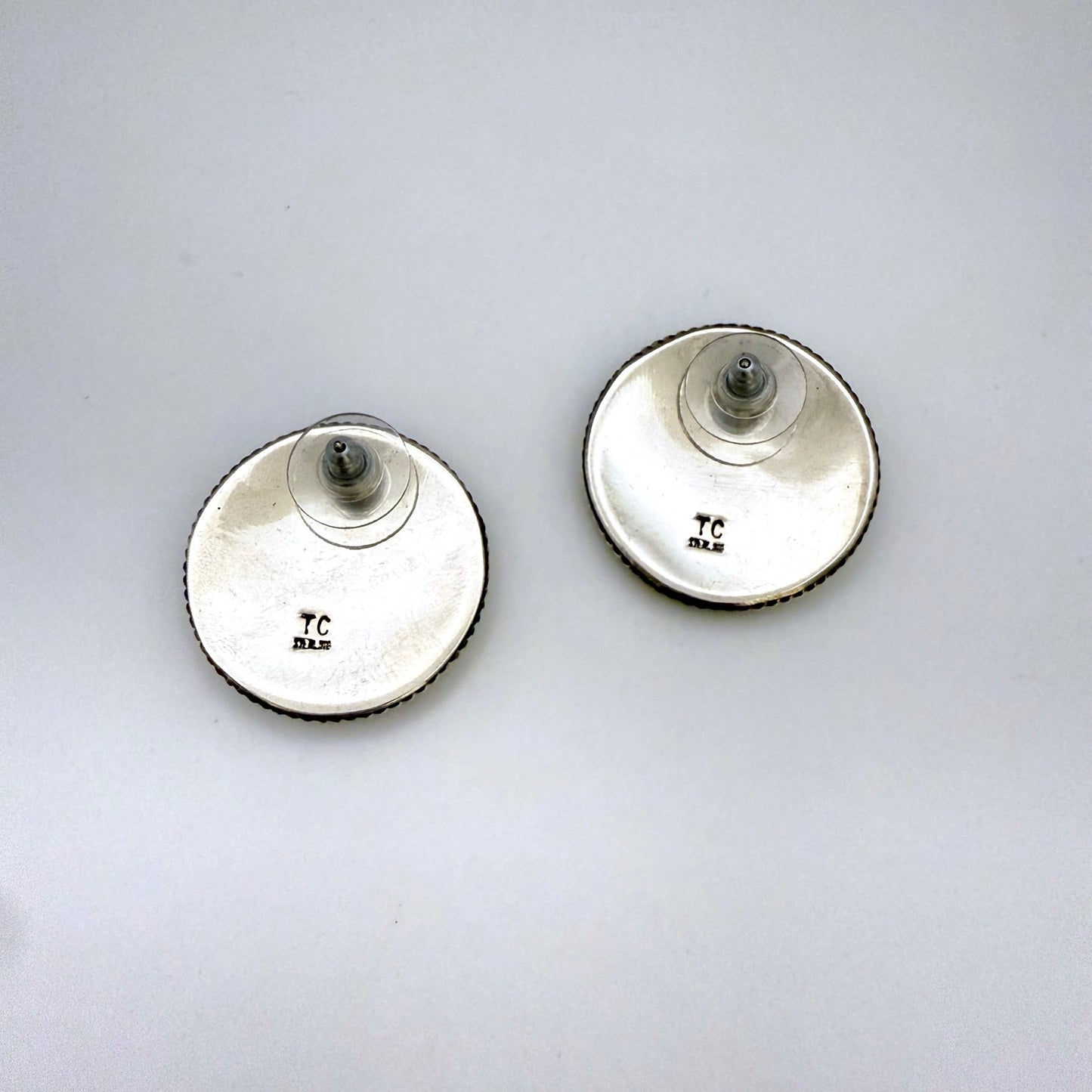 Sterling Silver Domed Sunburst Concho Stud Earrings