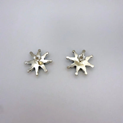 Turquoise Cluster Flower Stud Earrings B