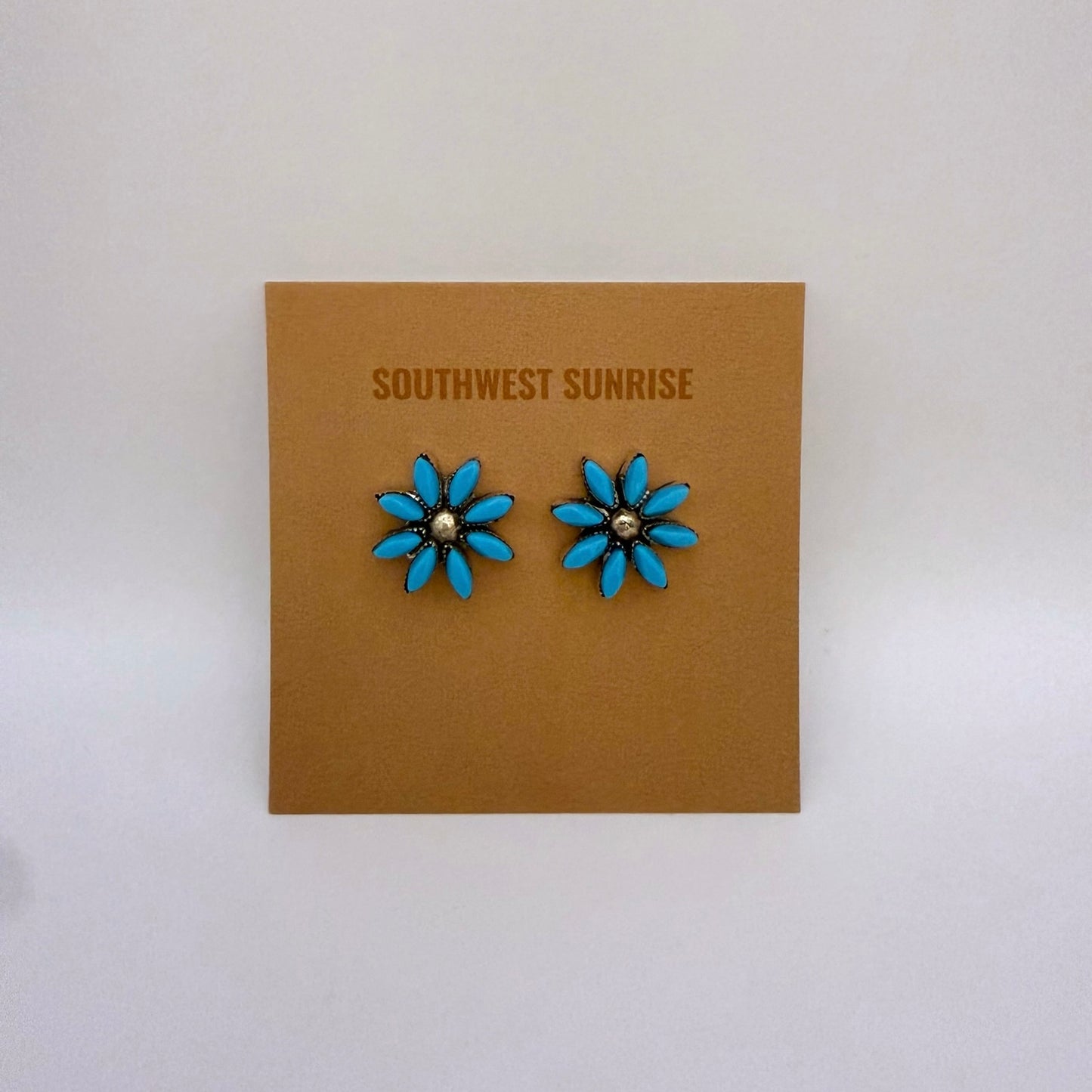 Turquoise Flower Stud Earrings