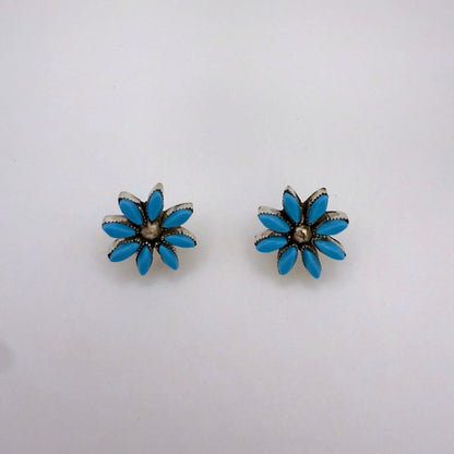 Turquoise Flower Stud Earrings