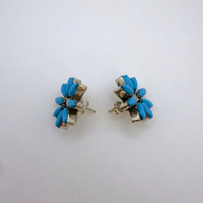 Turquoise Flower Stud Earrings