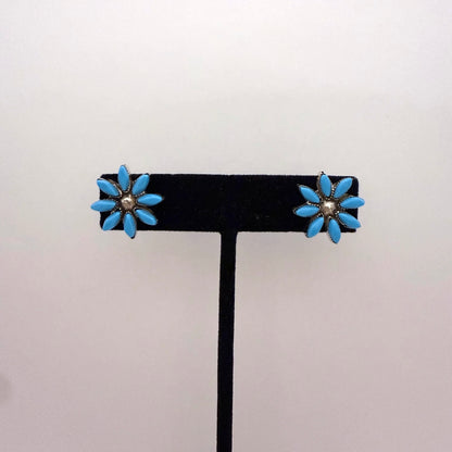 Turquoise Flower Stud Earrings