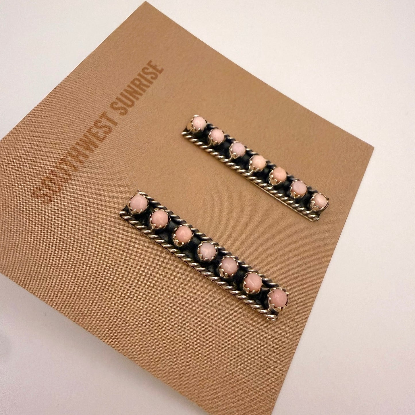 Pink Conch Bar Earrings