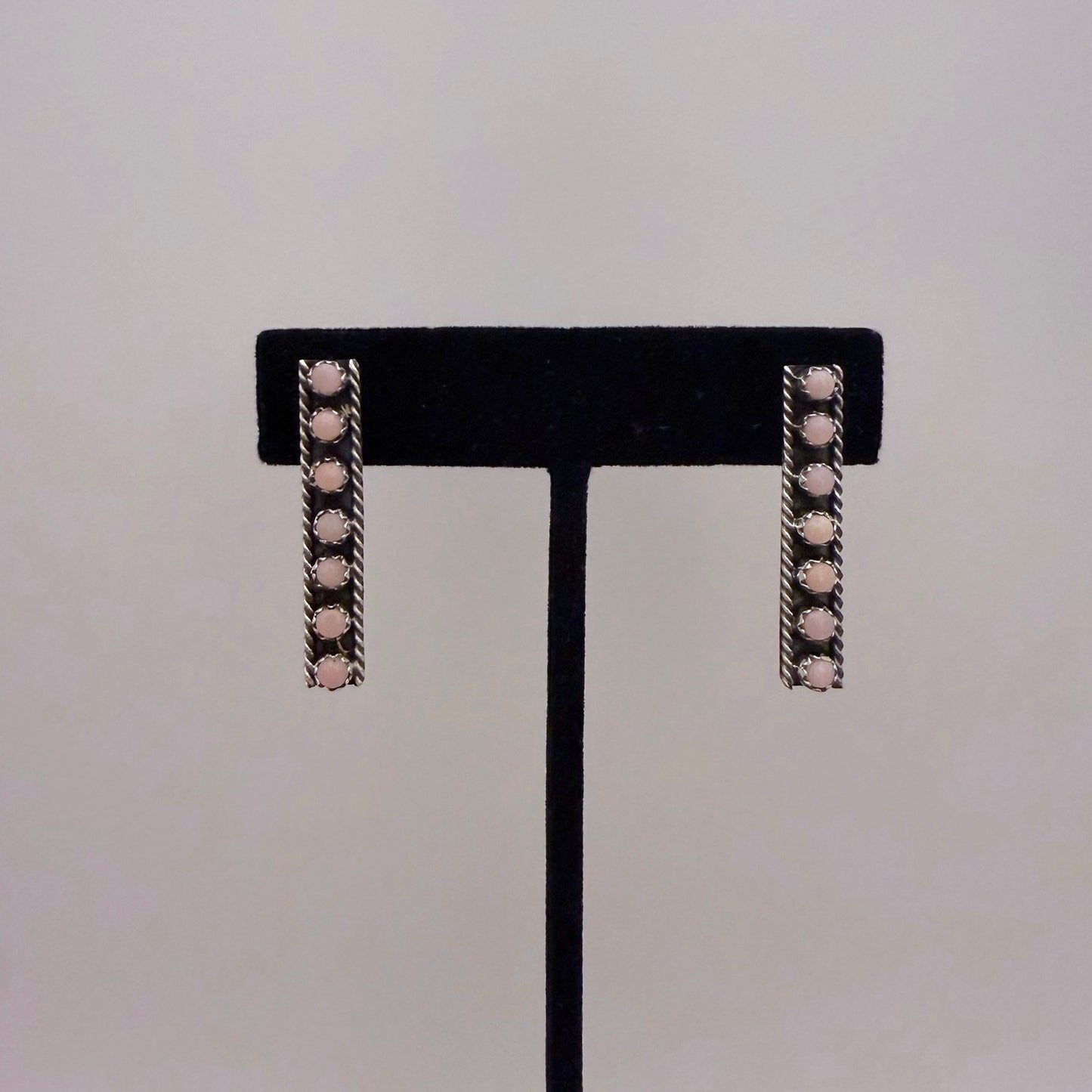 Pink Conch Bar Earrings