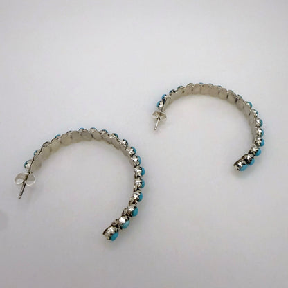 Turquoise Hoop Earrings 1.75"