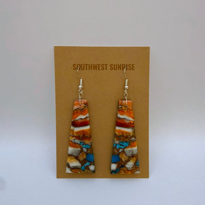 Mojave Turquoise Spiny Slab Earrings A