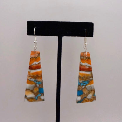 Mojave Turquoise Spiny Slab Earrings A