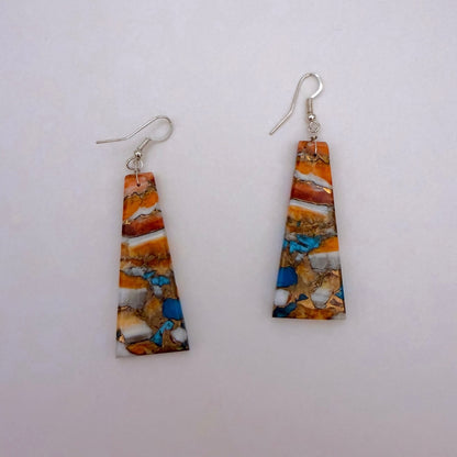 Mojave Turquoise Spiny Slab Earrings A
