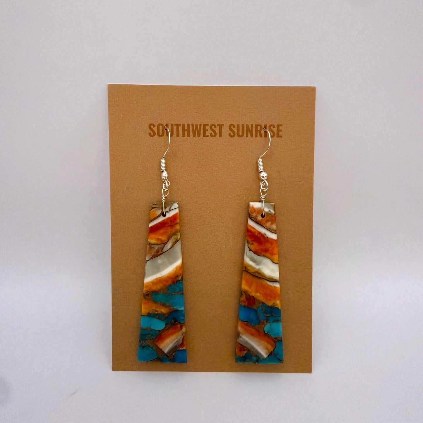 Mojave Turquoise Spiny Slab Earrings B