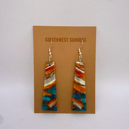 Mojave Turquoise Spiny Slab Earrings B