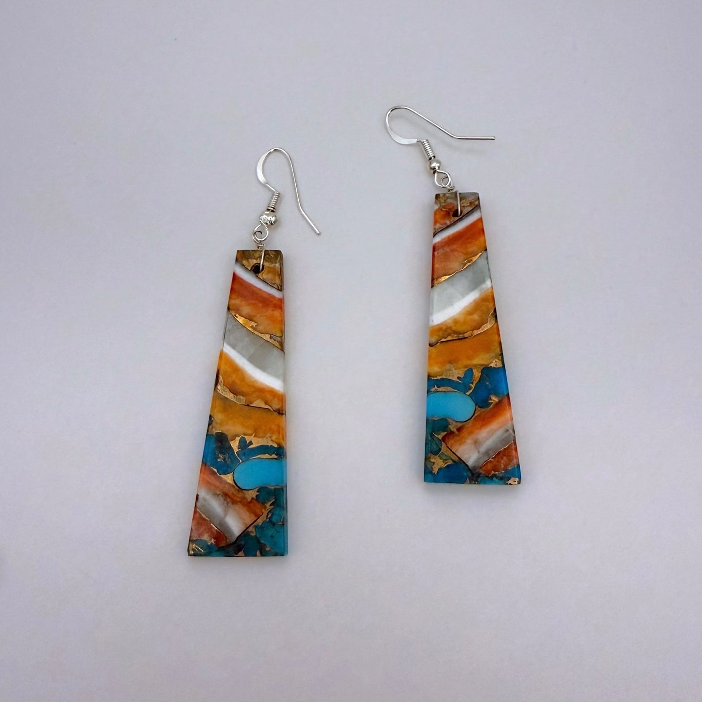 Mojave Turquoise Spiny Slab Earrings B